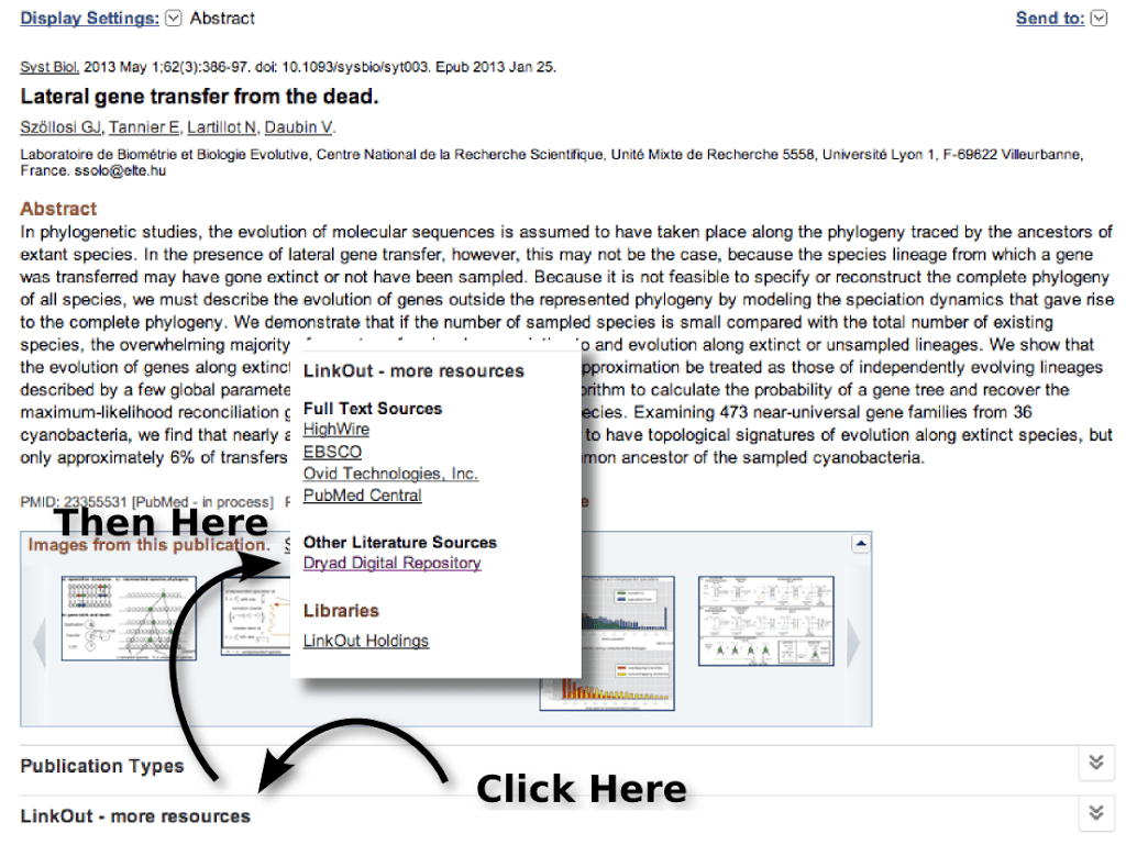 Dryad link on Pubmed link